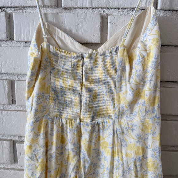 Aritzia Sunday Best Bustier midi dress Yellow Floral Midi Dress - Picture 11 of 13